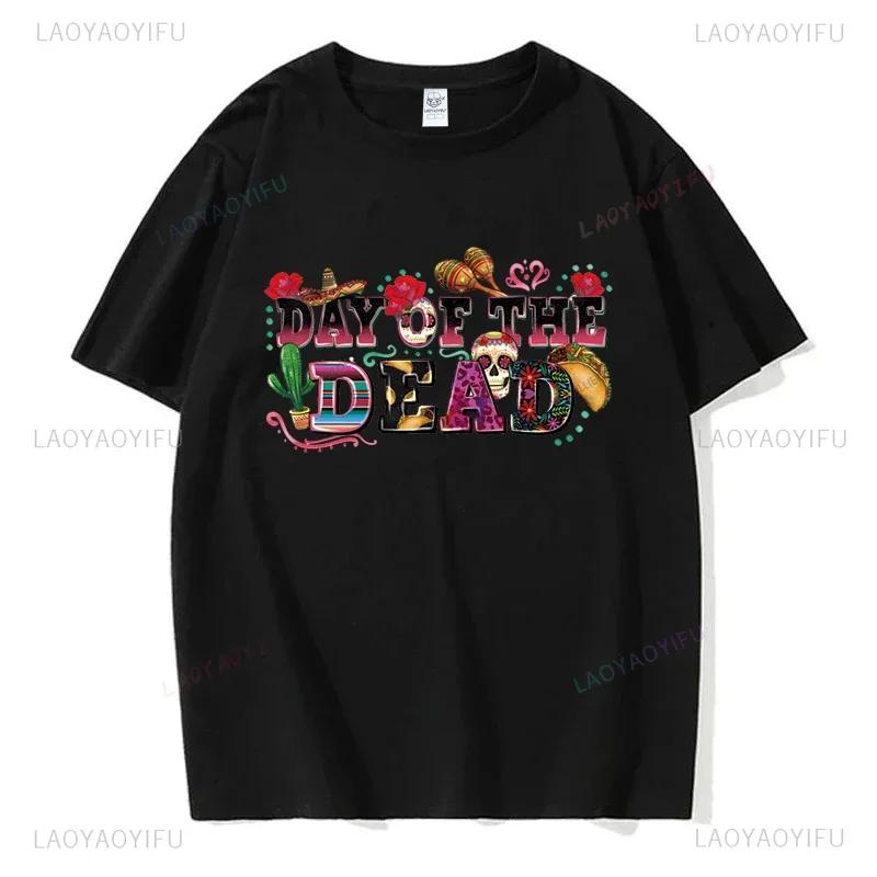 Мексиканский День мёртвых ''DÍA DE LOS MUERTOS'' Футболка с принтом Мужская графическая футболка Повседневные удобные футболки на лето Женская одежда