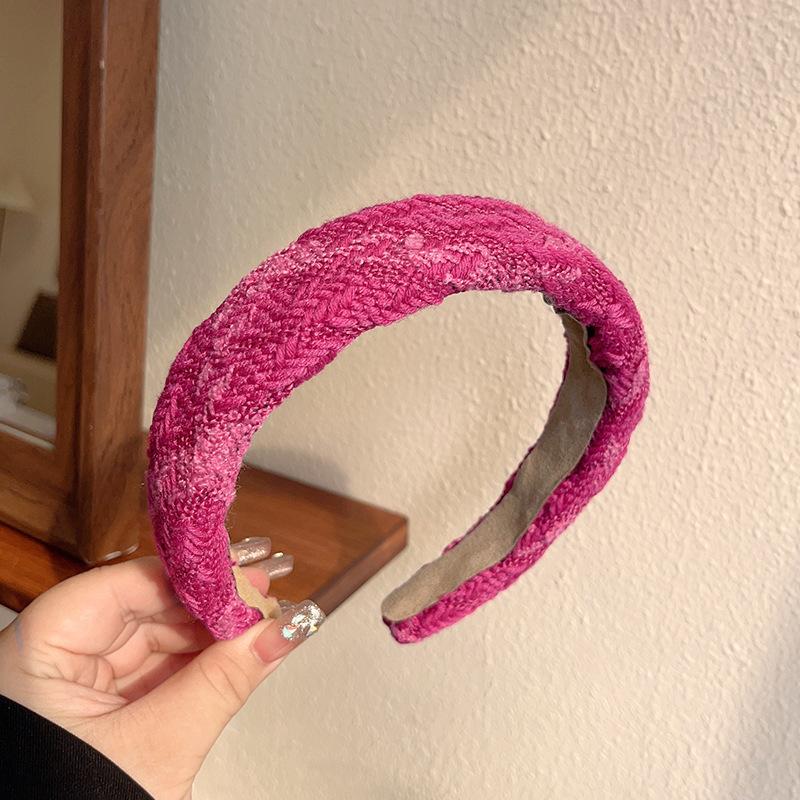 Korean version black white checkered retro sponge hair hoop fashionable hundred straps headband new hair accessories for women
