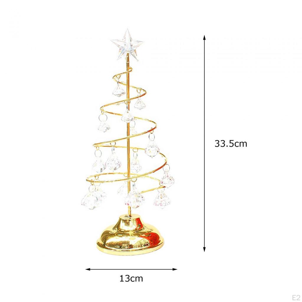 Christmas Tree Lamp, Crystal Spiral Lamp with Star Topper, Light
