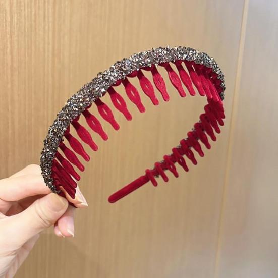 Женская волнистая повязка на голову, нескользящая узкая полоса с блестящими стразами и зубцами, ободок для волос, мытье лица, женские волосы