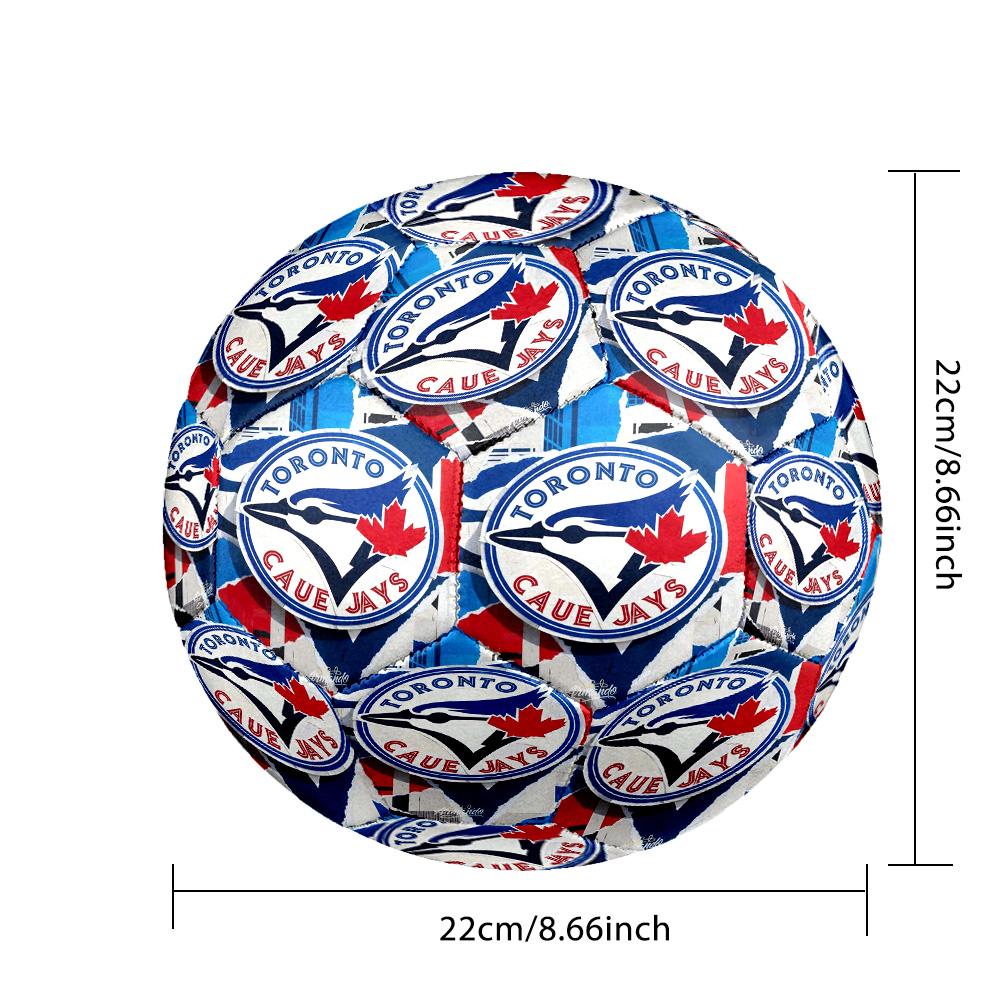 Toronto Blue Jays Indoor Soccer Ball Size 5 Colorful All Ages Machine Stitched PVC Competition Ready Durable High-Bounce