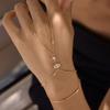 Золотой (18K) браслет на палец в виде глаза и звезды с цирконами, покрытие PVD, для женщин, модный, из нержавеющей стали, водостойкий, с подвесками, ювелирное изделие, подарок