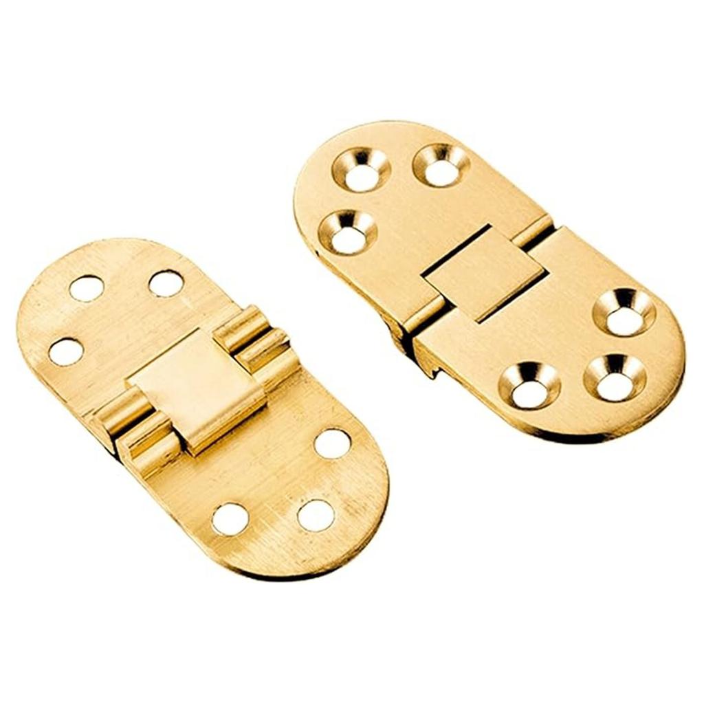 Pair of Brass Flap Hinges Table Folding Flip Top Hinge,Brass Tray Hinges Flip Concealed Furniture Hardware (80mm X 30mm)