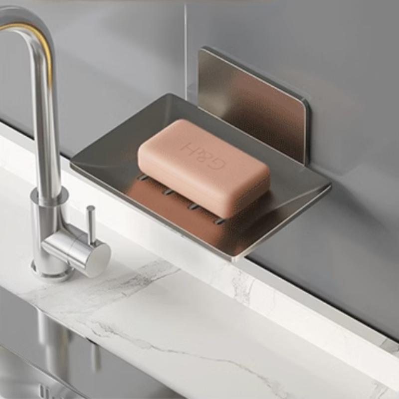 Мыльница из нержавеющей стали для ванной комнаты, настенный держатель для мыла и губки без перфорации, органайзер, аксессуары, держатель для мыла для кухни