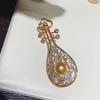 Elegant DIY Classical Chinese Style Pipa Pearl Brooch Pin for Women