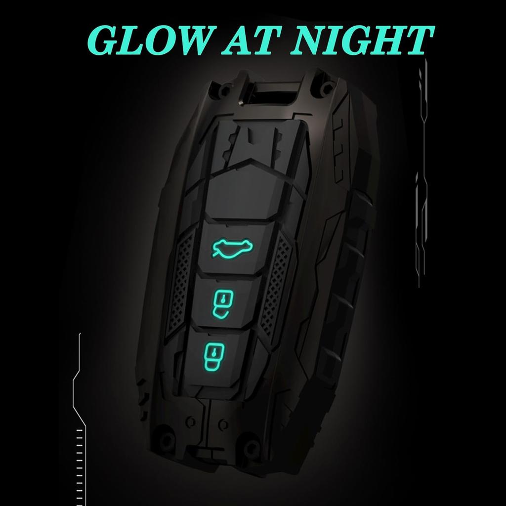 Heavy Metal Key Fob Cover Case Protector For Toyota,Car Key Case Full Protection Key Holder Fit For - Highlander Corolla Prius 2018-2024 RAV4 Camry