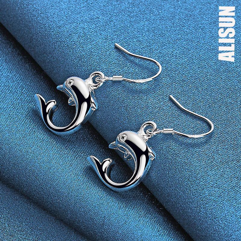 Серьги-подвески в виде дельфина из стерлингового серебра 925 пробы, модные свадебные украшения