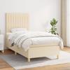 3142462 vidaXL Divan Bed and Mattress Cream 90x190 Cm Fabric
