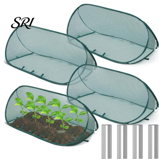 Garden Row Cover Pop Up Plant Mesh Seedlings Protector with Ground Stakes Raised Bed for Vegetables Fruits Herbs from Insects Birds