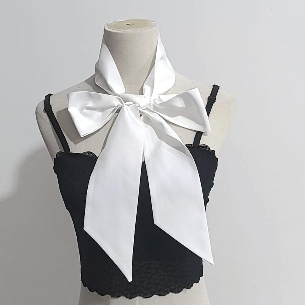 Ins Style Decorative Fake Collar Strap Bow Temperament Versatile Bow Tie Adjustable Trendy and Fashionable