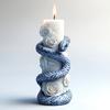 Snake Coiled Around Pillar Relief Cylindrical Candle Silicone Mold Cylinder Resin Silicone Mould Coiled Snake Gypsum Molds