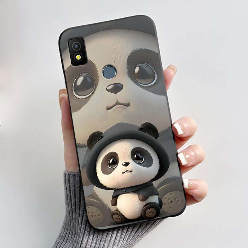 For Cricket Icon 4 Case Luxury Cute Love Rabbit Funny Black TPU Soft Silicone Protective Phone Case for Cricket Icon4 Back Cover