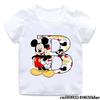  Mickey Mouse AZ Alphabet Print Kids Cotton TShirt Girls Boys TShirt Summer Childrens Top