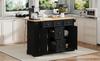 Extendable Kitchen Island with Adjustable Shelves and Multifunctional Drawers, Freestanding, Power Strips, Ideal for Kitchen and Dining Room (Black)