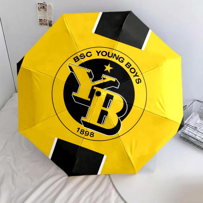 Узор BSC Young Boys, автоматический складной зонт, портативная и складная конструкция, 8 спиц, рождественский или праздничный подарок.