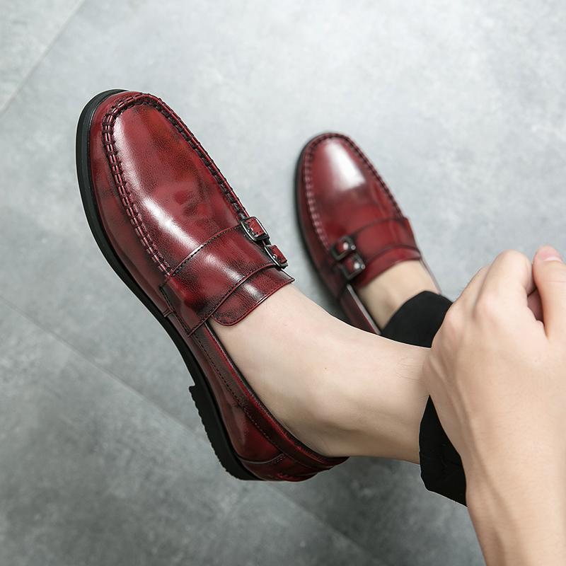 Fashion Extravagant Glossy Handmade Comfortable High-quality Leather Shoes Non Slip Men Advanced Casual Formal Business Office Loafers