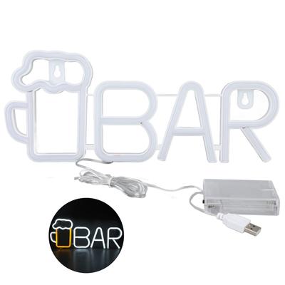 Светодиодная неоновая вывеска в форме БАРА, питание от USB или батареек, высокая безопасность, широко используется, неоновый свет для бара для спальни, вечеринки, заднего двора