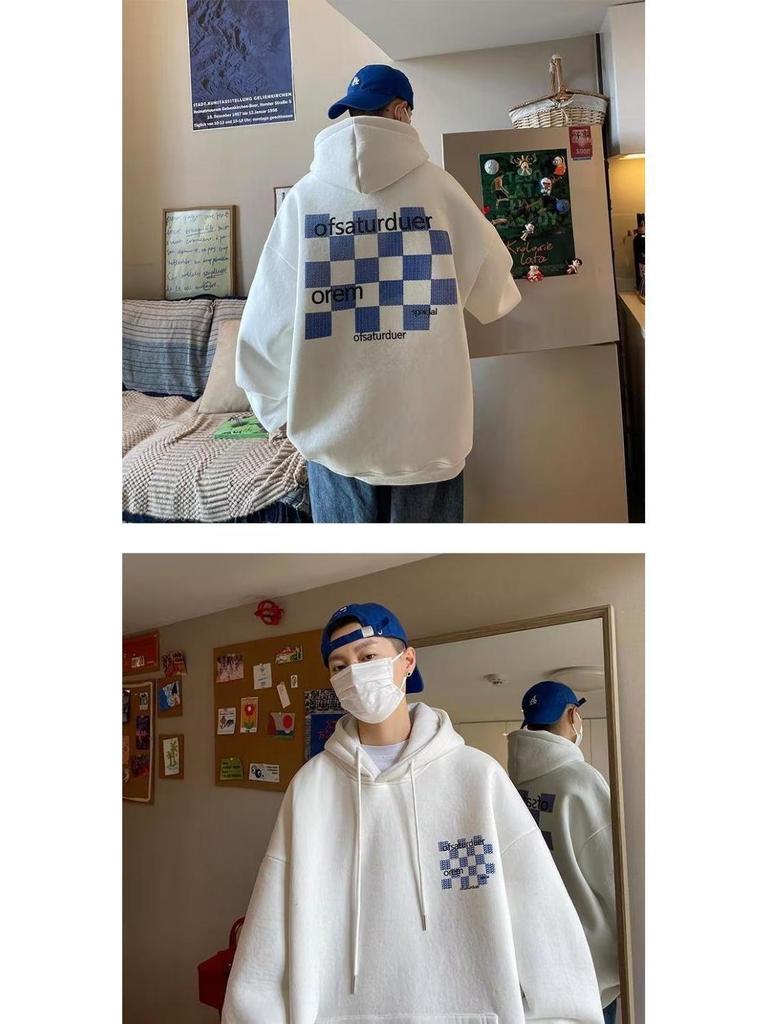 Мужская толстовка с капюшоном в стиле Гонконга большого размера — модная американская толстовка для весны и осени