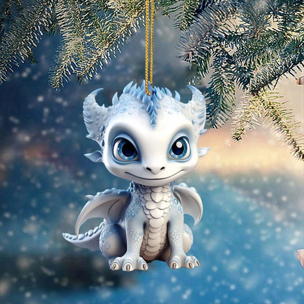 Акриловый кулон в виде дракона, сделай сам, поделки, украшения для рождественской елки, креативные рождественские подвесные украшения
