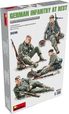 MiniArt Немецкая пехота на отдыхе 4 штуки Пластиковая модель MA35266 1/35