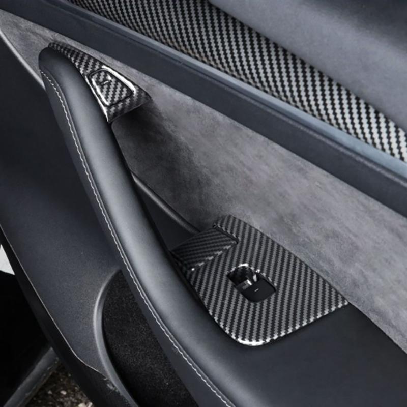 14 шт. Автомобильный стеклоподъемник кнопка переключатель рамка декоративная крышка наклейки отделка протектор для Tesla Model 3 Y аксессуары