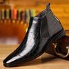 Fashion Men's Boots Pointed Mens Chelsea Boots Plus Size Business Formal Shoes Wear-resistant Non-slip Men Ankle Boots Slip-on