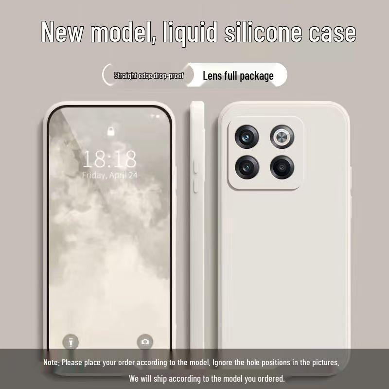 Защитный чехол из жидкого силикона для OnePlus Ace Pro: Полное покрытие, Защита от падений, Однотонный, Безопасен для кожи, Простой дизайн.