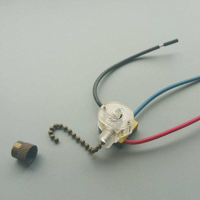 Пластиковый 3-проводной выключатель с цепочкой, запасная часть, полупрозрачный для потолочного вентилятора