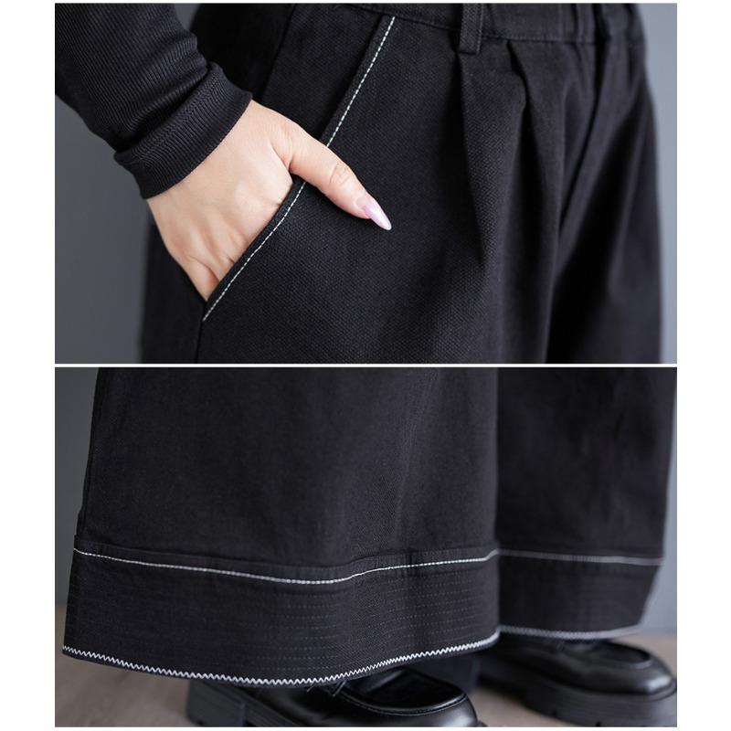 Dimanaf 2025 Большие размеры Женские весенние джинсы Шаровары Повседневные эластичные Базовые длинные брюки Широкие брюки с высокой талией