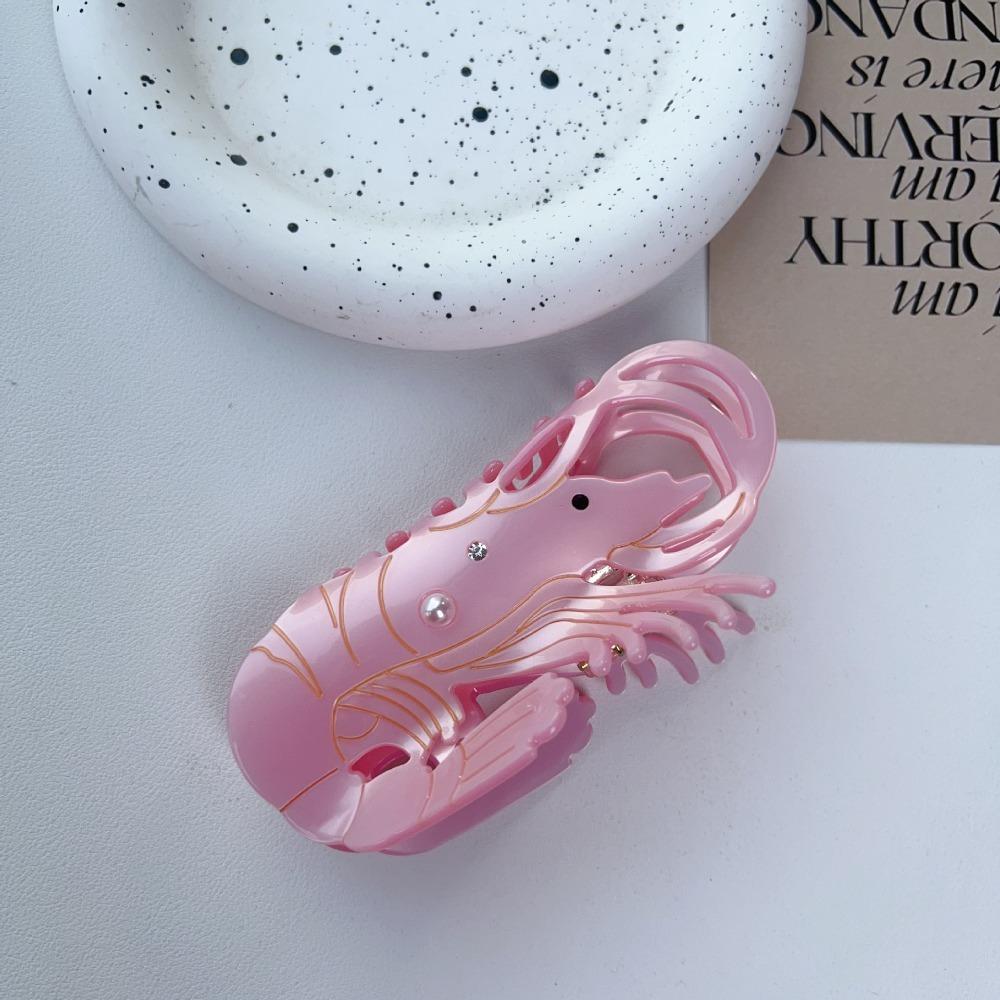 Ацетатный краб для волос с креветкой, дизайн «груша» со стразами, крабы-лобстеры для волос, зажим для захвата волос, для девочек