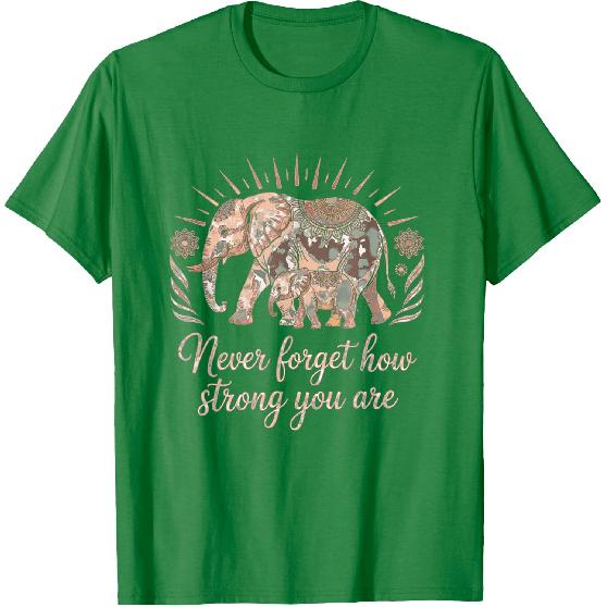 Boho Elephant Strength and Resilience Affirmation T-Shirt