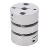 Motor Shaft Double Coupling 40mm Outer Diameter Aluminum Alloy Hub Stainless Steel Disc Double