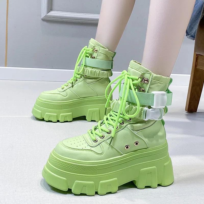 New British Style Women's Boots Thick Soled Tall Short Boots Handsome Trendy Cool Casual Versatile Motorcycle Boots Womens Shoes