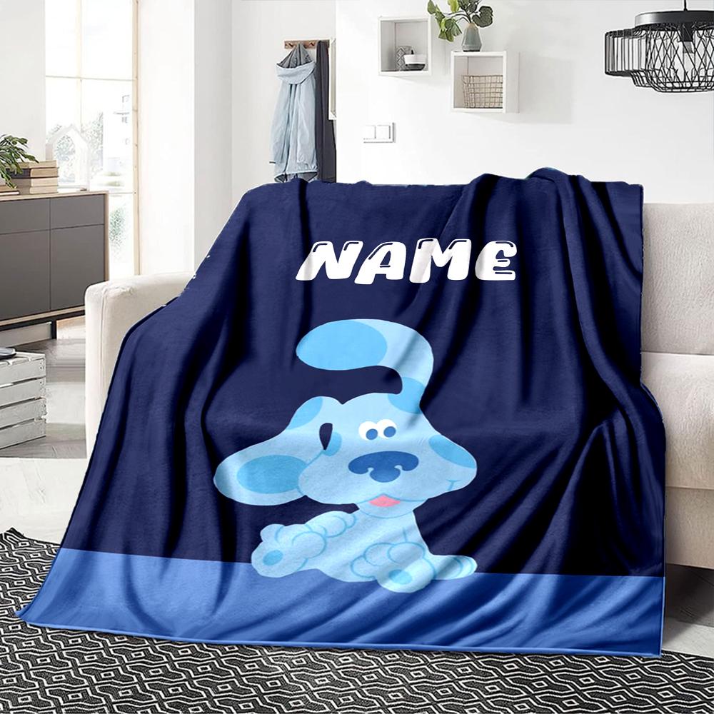 Custom Name Blue'S Clues Adventure Party Blanket For Couch Bed Plush Cozy Fuzzy Blanket Super Soft Warm Blankets For Fall And Winter 0916258