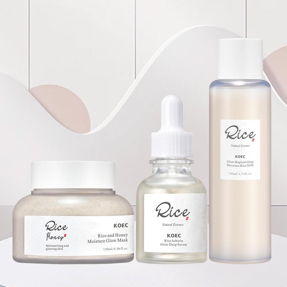 KOEC Rice Honey Hydrating Skincare Set Essence Toner Sheet Mask Trio
