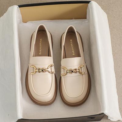 Weiwei girl 105-10 однопедальные туфли женские в британском стиле на толстой подошве с толстым каблуком туфли на мягкой подошве маленькие кожаные туфли женские