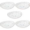 Mino Ware Dinnerware Set of 5 Oval Deep 16cm Microwave and Dishwasher Made In Product Number 564618 "Line Arabesque" Plates, Approx. Diameter, Safe,