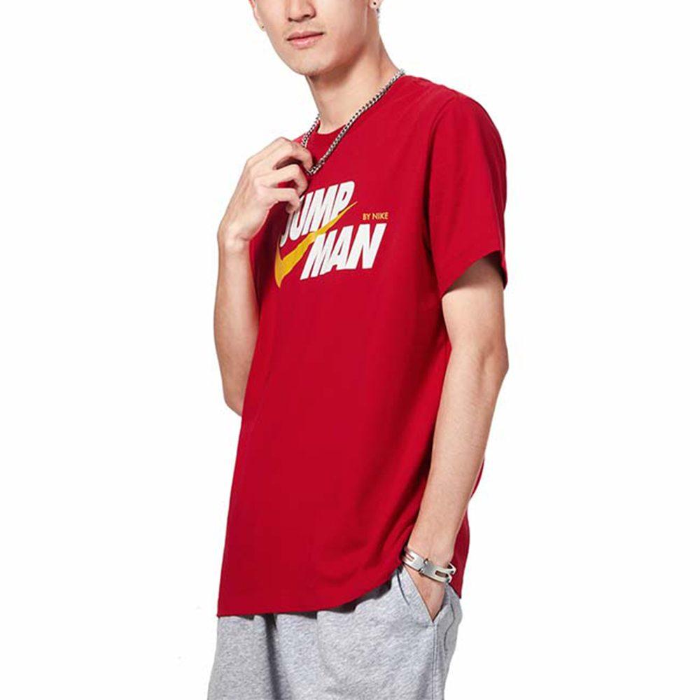 Jordan T Shirts Men's Red Crew Neck Moderate Straight Fit DM3220-687