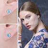 Created Blue Opal 925 Sterling Silver Stud Earrings for Woman Trendy Fine Jewelry Fashion Party Gift