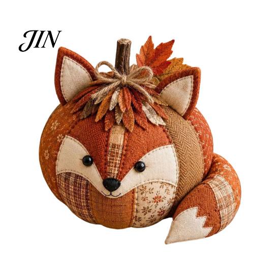 Weekend DIY Art Activities Animal Pumpkin Patchwork Kit, Fox Cat Owl Sewing Fabric Hobby Kits Cute Craft Kit for Adults, Home Fall Decoration