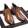 Q88 Ботинки челси мужские модные в британском стиле остроносые ретро с крокодиловым узором повседневные кожаные ботинки на высокой подошве прилив