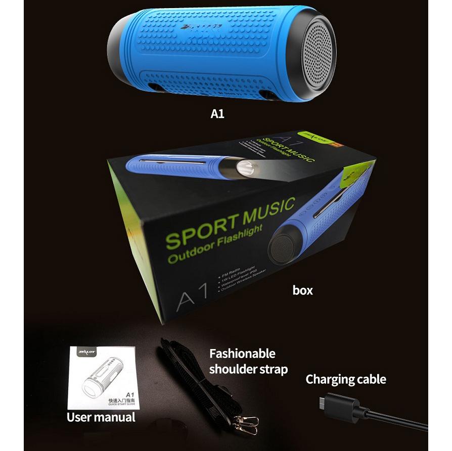 A1 Беспроводная Bluetooth-колонка с FM-радио, портативная велосипедная мини-колонка с фонариком для занятий спортом на открытом воздухе