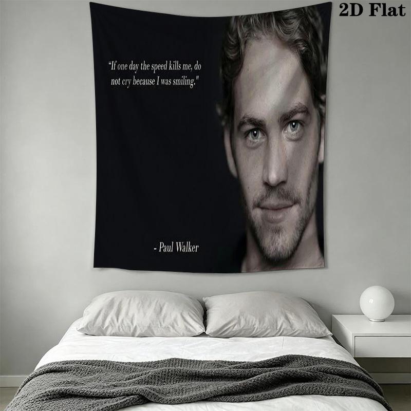 Rip Paul Walker Tribute Iconic Actor Tapestry Background Cloth Fashion Print Christmas Gift Home Decor Soft
