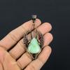 Lemon Chrysoprase Pendant, 999 Copper Wire Wrapped Pendant Jewelry. Gift For Women Handmade Pendant Gemstone Jewelry