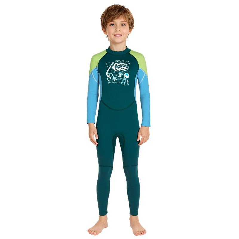 Kids 2.5mm Neoprene Wetsuit Snorkeling Surfing Swimming Long Sleeve Warm Thermal Dive Suit Boys
