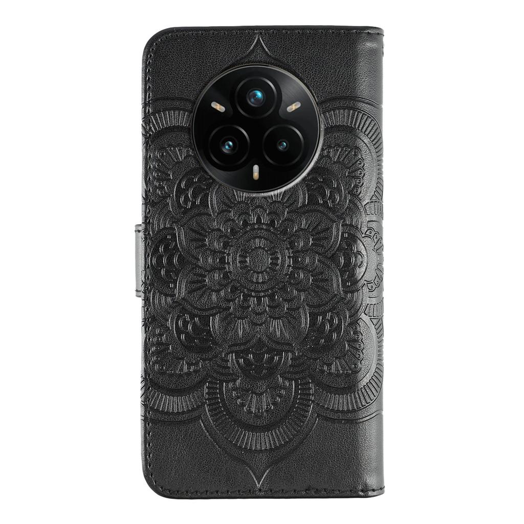 For Realme 14 Pro+ 5G Case PU Leather Mandala Imprinted Design Wallet Phone Cover
