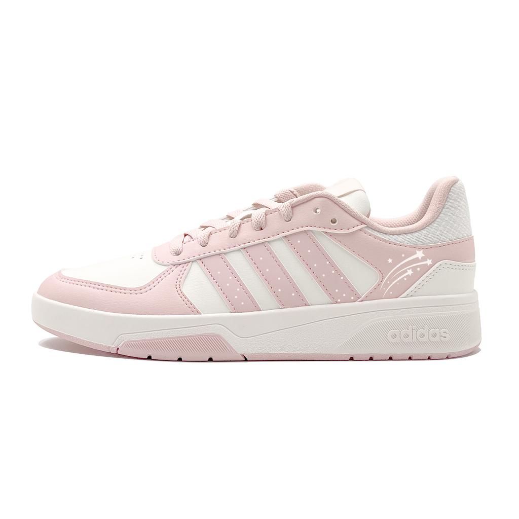 Adidas COURTBEAT Pink Mist Meteor Synthetic Leather Abrasion Resistant Slip Resistant Low top Skateboard Shoes Women's KI6785(Team499-)