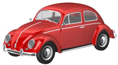 Aoshima Bunka Kyozai Масштаб Rakupla Snap Kit Volkswagen Beetle Рубиново-красный Пластиковый Модельный Комплект 1/32 Нет. 20-RR Предварительно окрашенный (Автомобиль)