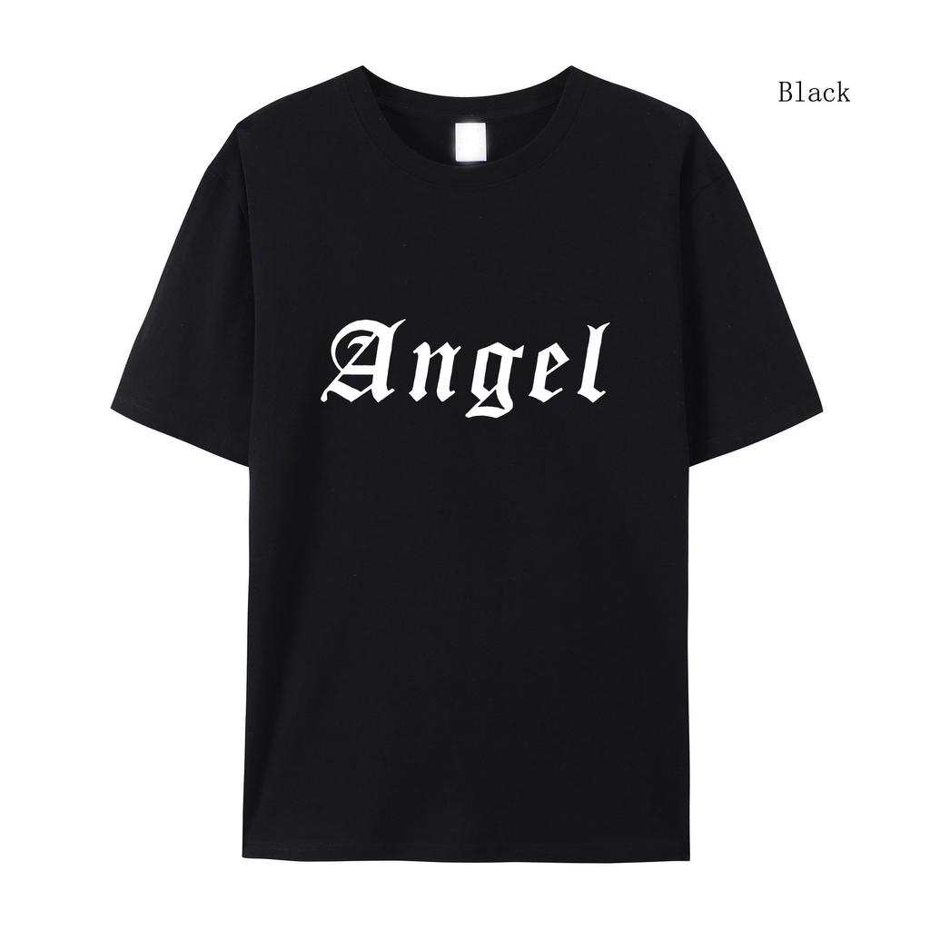 Женская футболка Angel Creativity Letter Printing с короткими рукавами, модная футболка, новинка, спущенное плечо, одежда, HarajukuT-shirt