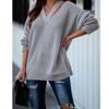 V Neck Casual Women Sweaters Boho Holiday Knitwear Sweater Oversize Long Sleeve Solid Jumper Top Winter